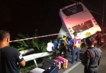 30 Injured on Phuket Mountain as Bus Left Hanging by a Thread (Photos)