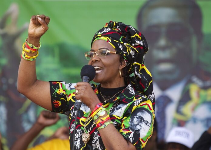 Zimbabwe's first lady, Grace Mugabe, greets supporters at a rally in July in Zimbabwe. Photo: Tsvangirayi Mukwazhi / Associated Press