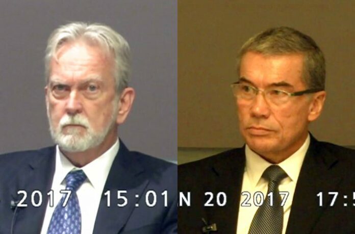 Undated still photos from trial deposition video, accepted as evidence in court and provided by the American Civil Liberties Union, shows psychologists James Mitchell, left, and John Jessen, defendants in a landmark lawsuit that the ACLU filed against the creators of the CIA's harsh interrogation program used in the war on terror. Photo: ACLU