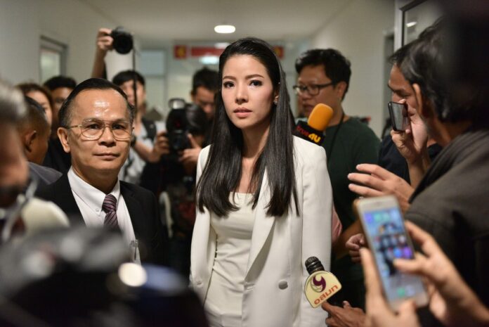 Orakarn ‘Kwang’ Jirakiat files a complaint Monday at the Technology Crime Suppression Division.