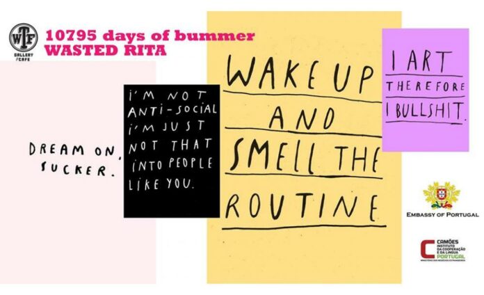 A promotional poster for the 10795 Days of Bummer exhibition.