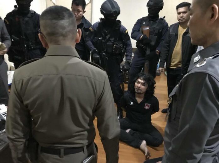 Police commandos arrest rocker Sek Loso at his residence Sunday