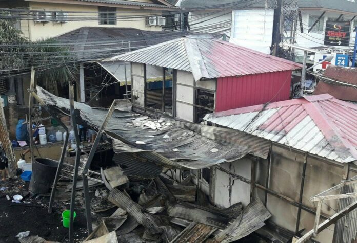 Aftermath of the fire on Koh Phi Phi Don