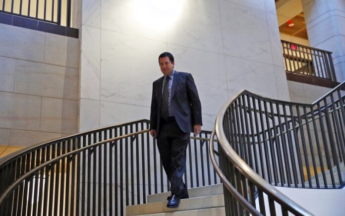 House Intelligence Committee Chairman Rep. Devin Nunes, R-Calif., arrives for the a closed-door meeting of the House Intelligence Committee on Monday on Capitol Hill. Photo: Alex Brandon / Associated Press