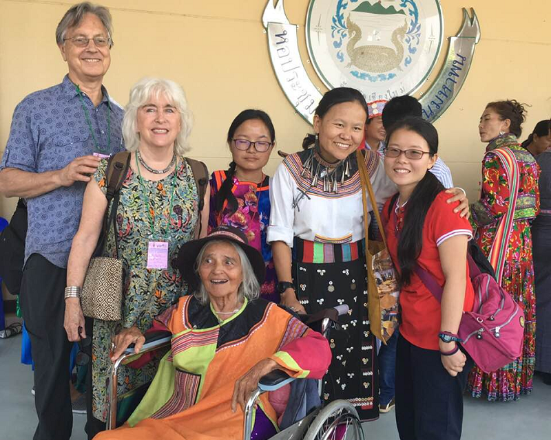 From left, Mark Goldschmidt, author Michele Zack, Lisu anthropologist Otome Hutheesing, an unidentified woman, Lisu museum manager Mimi Saejuand Lau and Ting Hue, a Cornell University grad student from Malaysia studying the Lisu in China. Photo: Courtesy