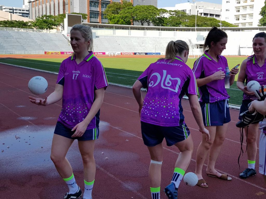 Mairead Wall, left, March 17 at the Chulalongkorn University Stadium.