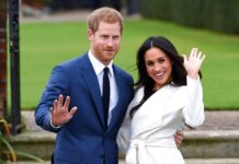 Royal Wedding Celebrations Underway Prince Harry and Meghan Markle posing for the media at Kensington Palace in London. Photo: Eddie Mulholland / Associated Press