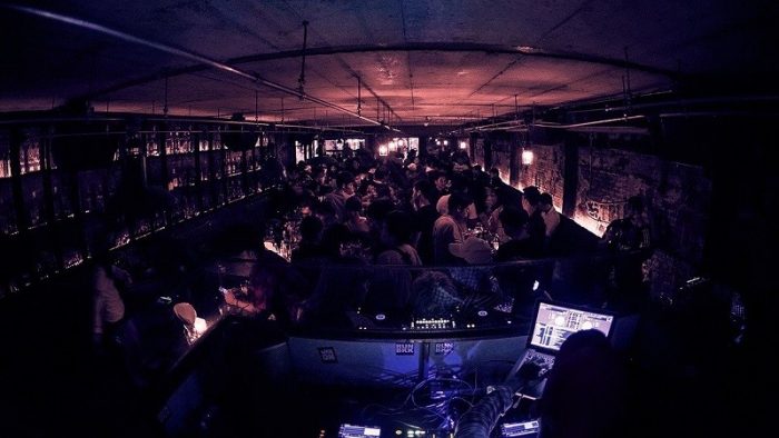 The DJ’s view of a packed Dirty Bar. Photo: Dirty / Siam2Nite