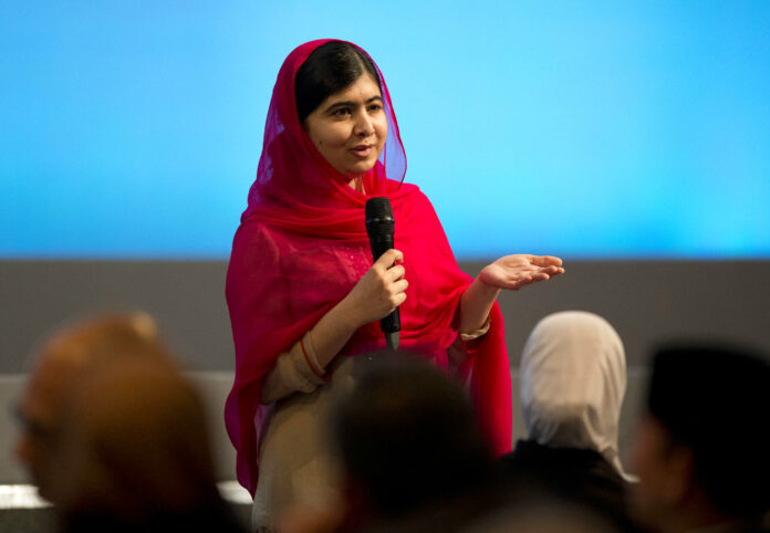 Nobel Peace Prize-winner Malala Yousafzai, from Pakistan, speaks at a 2016 education event in London. Photo: Matt Dunham / Associated Press