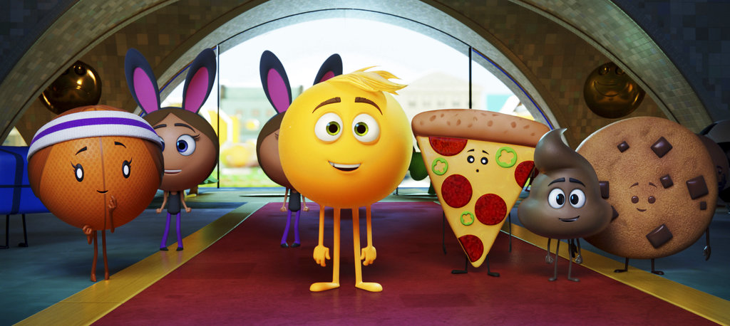 shows Gene, voiced by T.J. Miller, center, in Columbia Pictures and Sony Pictures Animation's 'The Emoji Movie.' Image: Sony Pictures Animation