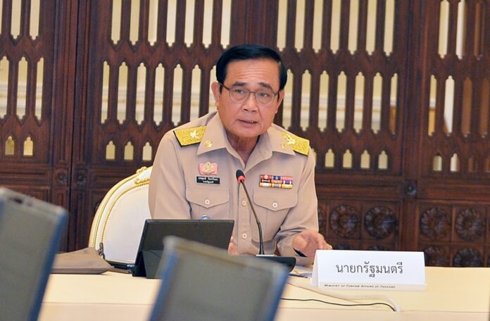 Gen. Prayuth Chan-ocha chairs a government meeting Monday in Bangkok
