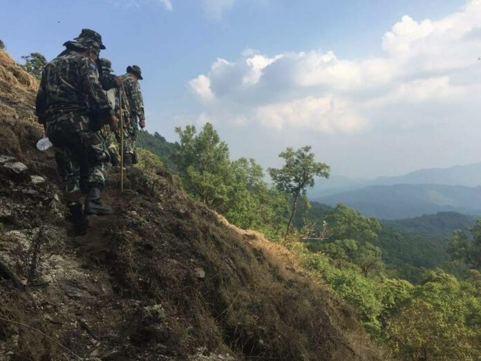 Security forces comb Doi Inthanon on Wednesday to search for Kinya Nakmura. Image provided by the Air Force