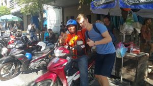 John back in his Phra Khanong motorcycle taxi days in 2017 photo. Photo: Dejchat Phuangket / Courtesy