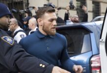 Chair Swinging McGregor UFC Future in Jeopardy UFC star Conor McGregor heads to a vehicle to leave Brooklyn Criminal Court. Photo: Mary Altaffer / Associated Press