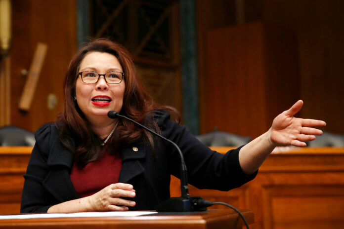 FILE - In this Feb. 14, 2018, file photo, Sen. Tammy Duckworth, D-Ill., speaks on Capitol Hill, in Washington. Photo: Alex Brandon / Associated Press