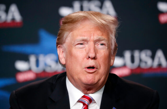 In this April 16, 2018, photo, President Donald Trump speaks at an event to promote his tax cut package in Hialeah, Florida. Photo: Pablo Martinez Monsivais / Associated Press