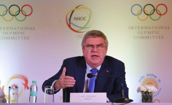 International Olympic Committee (IOC) President Thomas Bach addresses a press conference in New Delhi, India. Photo: Altaf Qadri / Associated Press