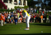 Moriya Jutanugarn Claims LPGA LA Tourney for 1st Tour Win Moriya Jutanugarn, of Thailand, putts on the 18th hole during the final round of the HUGEL-JTBC LA Open golf tournament Sunday at Wilshire Country Club in Los Angeles. Photo: Mark J. Terrill / Associated Press