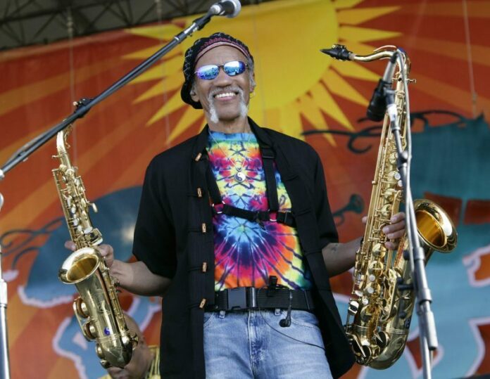 Charles Nevilleon stage during the 2008 New Orleans Jazz Heritage Festival. Photo: Dave Martin / Associated Press