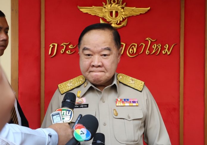 Deputy junta chairman Prawit Wongsuwan grimaces during a news conference March 26 at the Ministry of Defense in Bangkok.