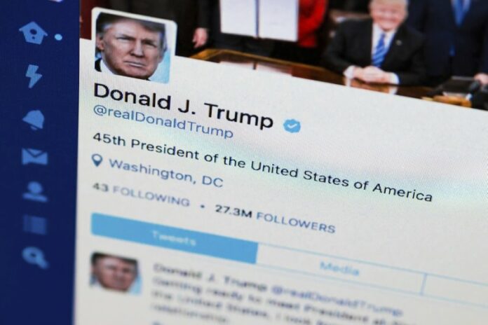 U.S. President Donald Trump’s Twitter feed on a computer screen in in 2017 in Washington. Photo: J. David Ake / Associated Press