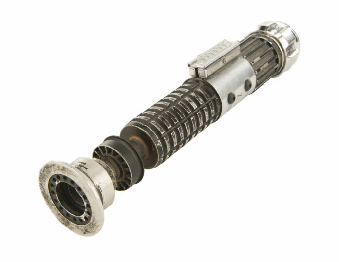 This image released by Profiles in History shows a Lightsaber used by Alec Guinness in