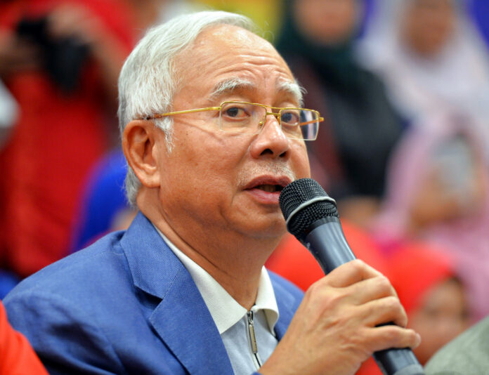 Former Malaysian Prime Minister Najib Razak speaks during a press conference in May in Kuala Lumpur, Malaysia. Photo: Associated Press