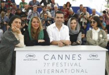 Cannes Speaks Out for Directors Barred From Travelling Actress Behnaz Jafari, from left, editor Mastaneh Mohajer, director of photography Amin Jafari, actress Marziyeh Rezaei and actress Solmaz Panahiat the 71st international film festival in Cannes. Photo: Vianney Le Caer / Associated Press