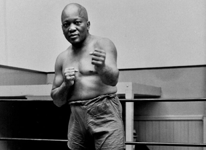 Boxer Jack Johnson, the first black world heavyweight champion, poses in New York City. Photo: Associated Press