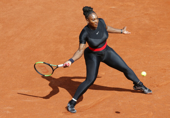 Serena Williams of the U.S. returns a shot against Krystyna Pliskova of the Czech Republic during their first round match of the French Open tennis tournament Tuesday at the Roland Garros stadium in Paris, France. Photo: Michel Euler / Associated Press
