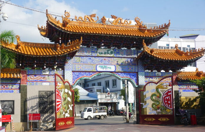 A Chinese temple in the heart of Mandalay, one of many in the city, seen in November 2017. Photo: Denis D. Gray / Associated Press