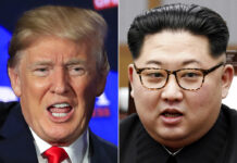 Kim Lands in Singapore Ahead of High-Stakes Trump Summit U.S. President Donald Trump, at left, and North Korea leader Kim Jong Un. Image: Associated Press