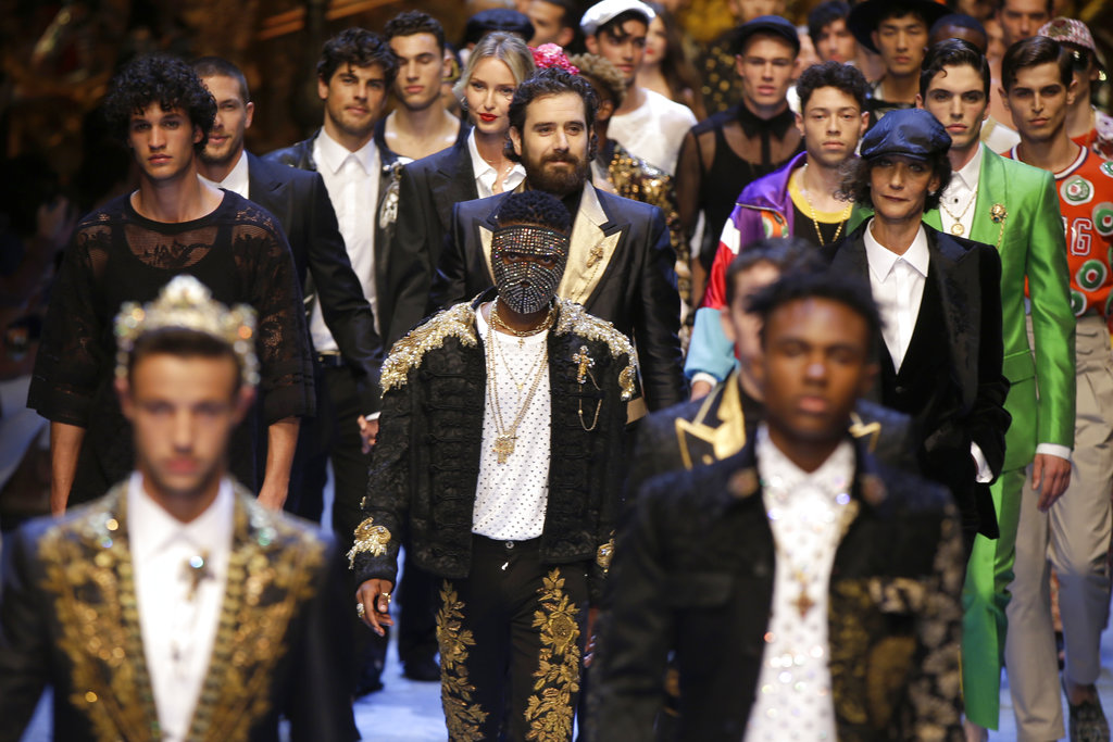 Models wear creations as part of Dolce & Gabbana's men's 2019 Spring-Summer collection, unveiled during the Fashion Week on Saturday in Milan, Italy. Photo: Luca Bruno / Associated Press