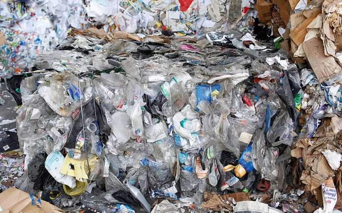 Baled plastics await pickup in a July 2017 file photo for recycling inside the Athens-Clarke material recycling facility in Athens, Georgia. Photo: Joshua L. Jones / Athens Banner-Herald