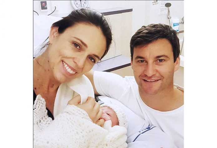 New Zealand PM Jacinda Ardern and her partner Clarke Gayford Thursday pose with their newborn daughter at the Auckland City Hospital. Photo: Jacinda Ardern / Instagram New Zealand PM Jacinda Ardern and her partner Clarke Gayford Thursday pose with their newborn daughter at the Auckland City Hospital. Photo: Jacinda Ardern / Instagram