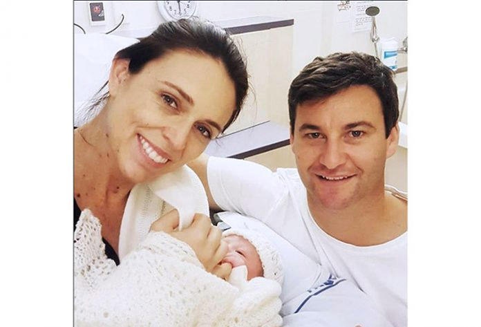 New Zealand PM Jacinda Ardern and her partner Clarke Gayford Thursday pose with their newborn daughter at the Auckland City Hospital. Photo: Jacinda Ardern / Instagram New Zealand PM Jacinda Ardern and her partner Clarke Gayford Thursday pose with their newborn daughter at the Auckland City Hospital. Photo: Jacinda Ardern / Instagram