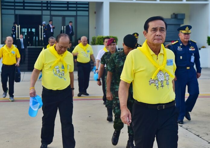 Junta chairman Prayuth Chan-ocha (front) in an undated photo.