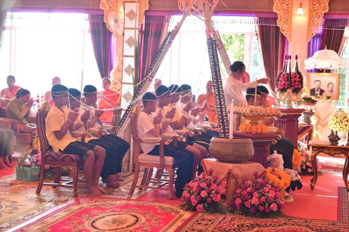 The Wild Boars football team attends a religious ceremony Thursday in Chiang Rai province. The Wild Boars football team attends a religious ceremony Thursday in Chiang Rai province.