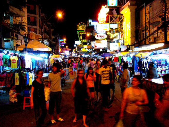Khaosan Road at night. Photo: Bfick / Flickr Khaosan Road at night. Photo: Bfick / Flickr