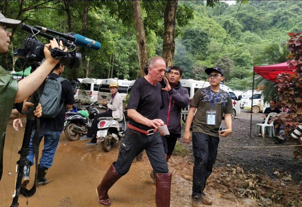 British caver Vern Unsworth in July in the Tham Luang complex in Chiang Rai.