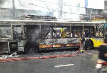 Bus Burns Down During Rush Hour Near BTS Bang Chak