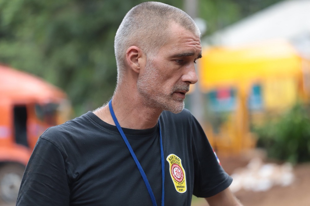Ivan Karadzic on Friday at the rescue site in Chiang Rai.