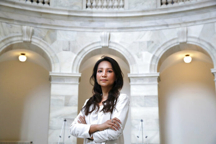 Kem Monovithya, a Cambodian political activist and daughter of Kem Sokha, the jailed leader of Cambodia's main opposition party, poses for a portrait July 17 on Capitol Hill in Washington. Photo: Jacquelyn Martin / Associated Press Kem Monovithya, a Cambodian political activist and daughter of Kem Sokha, the jailed leader of Cambodia's main opposition party, poses for a portrait July 17 on Capitol Hill in Washington. Photo: Jacquelyn Martin / Associated Press