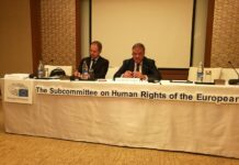 EU Won’t Normalize Thai Ties Till Govt Elected: Official Pier Antonio Panzeri, right, chairman of the European Parliament’s Human Rights subcommittee, speaks Wednesday at a press conference in Bangkok.