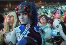 Fending Off Fortnite: Can Overwatch Stay Atop Esports? Cosplayer fans watch the competition between Philadelphia Fusion and London Spitfire during the Overwatch League Grand Finals competition on Saturday at Barclays Center in the Brooklyn borough of New York. Photo: Mary Altaffer / Associated Press