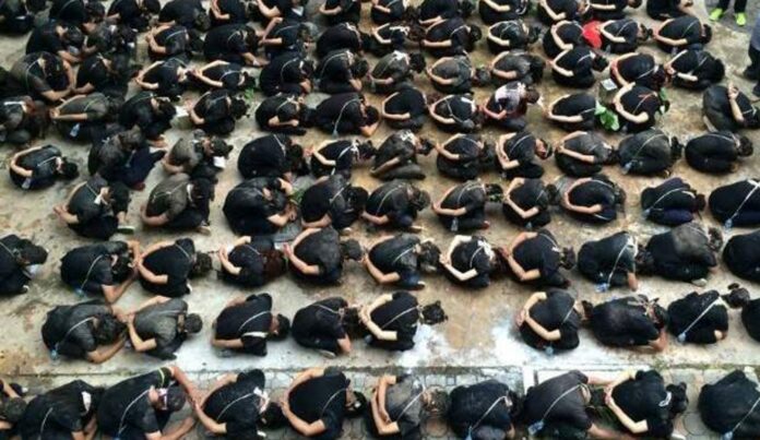 File photo of a Thai university hazing ritual.