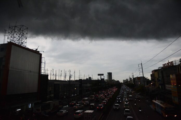 A storm front moves over Bangkok earlier this month.