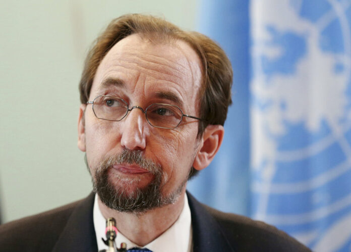 U.N. human rights chief Zeid Ra'ad al-Hussein pauses during a press conference Feb. 7, 2018, in Jakarta, Indonesia. Photo: Dita Alangkara/ Associated Press File