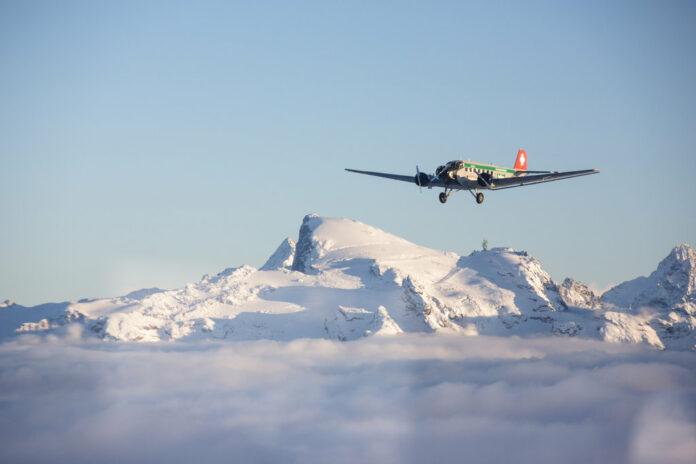 Undated pic of a JU-52 aircraft of the JU-AIR in the air. Photo: Associated Press