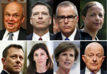 Trump Yanks Ex-CIA Chief’s Clearance, Hitting Vocal Critic These file photos, top row from left are former CIA Director Michael Hayden, former FBI Director James Comey, former acting FBI director Andrew McCabe and former national security adviser Susan Rice. Bottom row from left are former FBI Deputy Assistant Director Peter Strzok, former Deputy Attorney General Sally Yates and former National Intelligence Director James Clapper. Photos: Associated Press